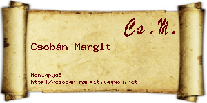 Csobán Margit névjegykártya